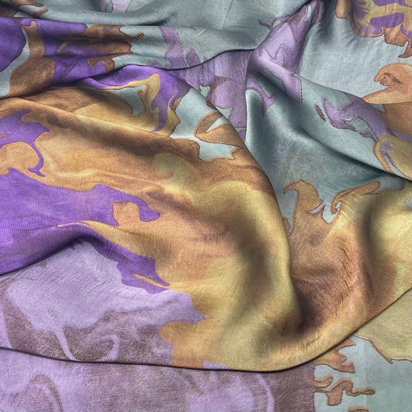 Printed Silk Chiffon | Waves - Amethyst