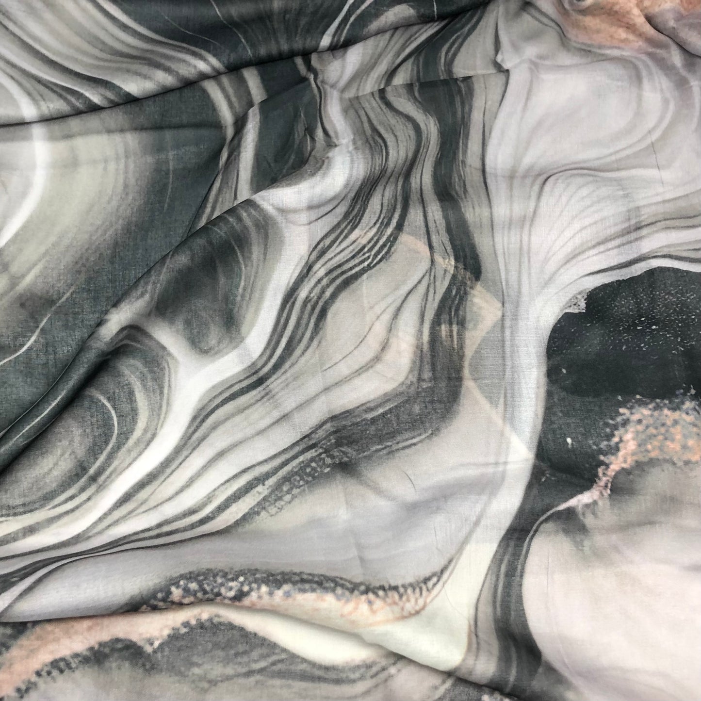 Watercolour Modal Hijab with grey and black tones