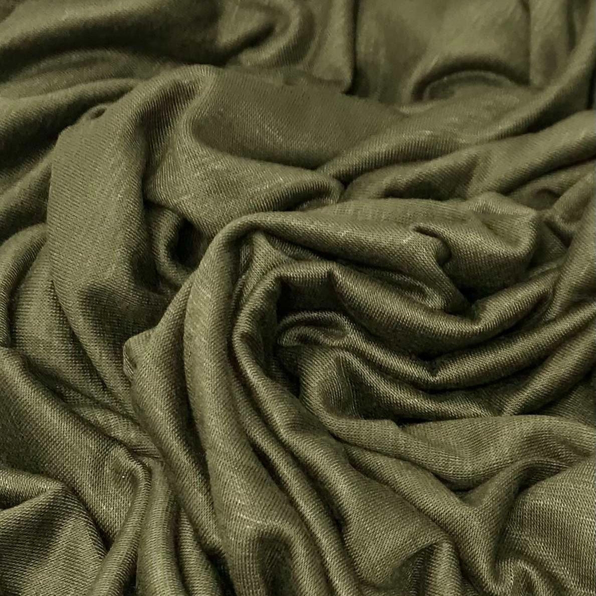 Premium Jersey Hijab in Army Green – Soft, Non-Slip, and Elegant Stretch Fabric