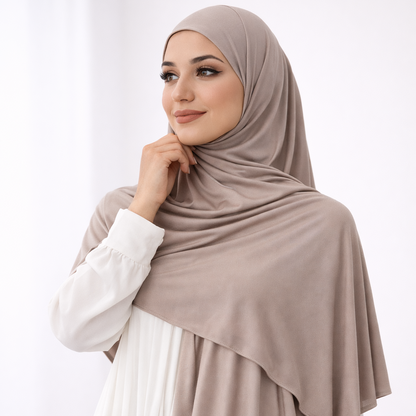 Liquid Jersey Hijab | Almond