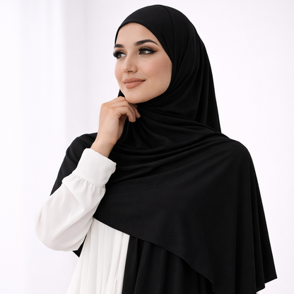 Liquid Jersey Hijab | Black