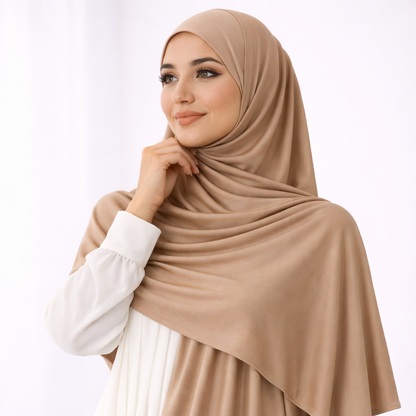 Liquid Jersey Hijab | Wheat
