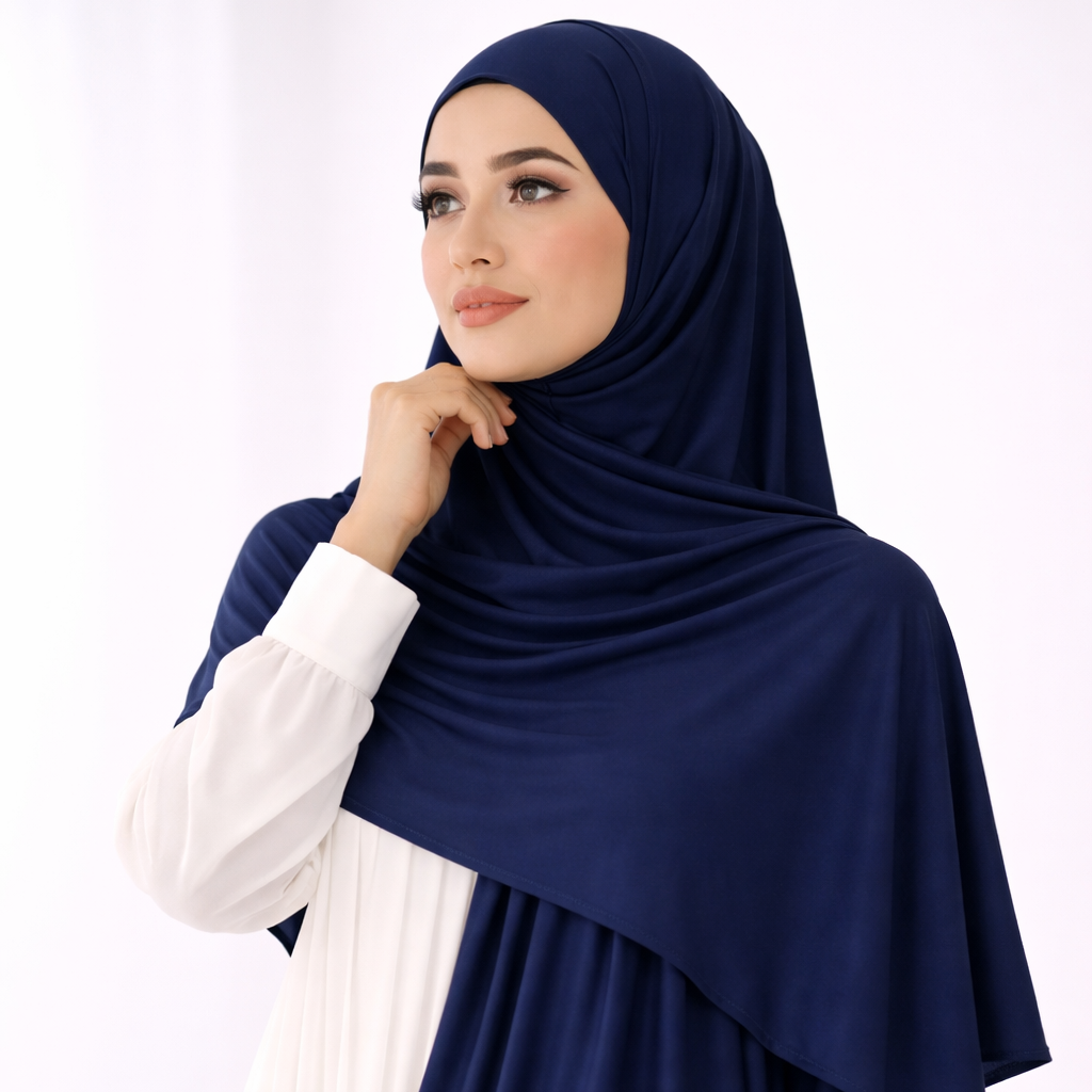 Liquid Jersey Hijab | Navy