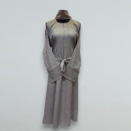 Closed Linen Abaya | Mocha