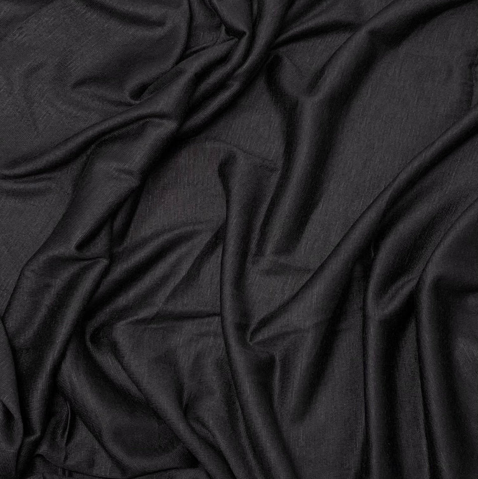 Premium Jersey Hijab in Jet Black – Soft, Elegant, and Breathable Fabric