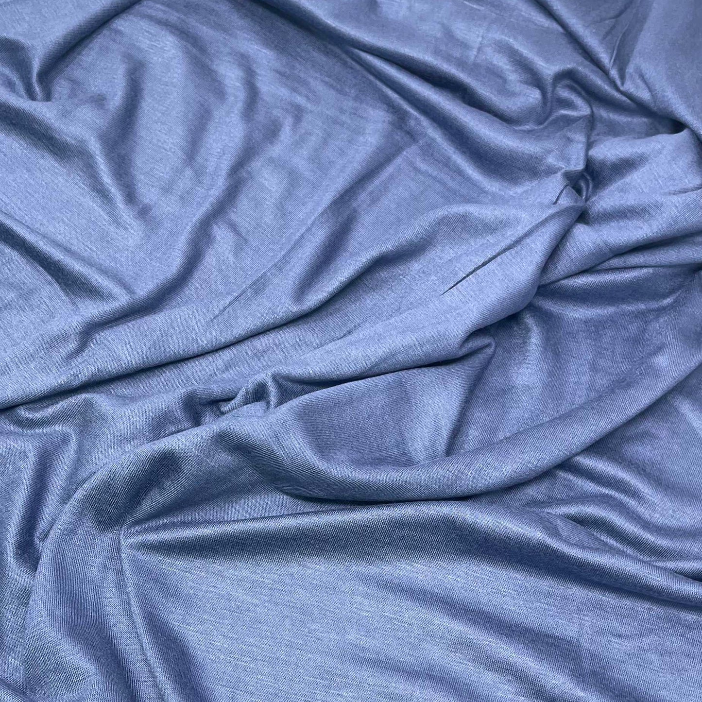 Premium Jersey Hijab in Denim Blue – Soft, Non-Slip, and Elegant Stretch Fabric