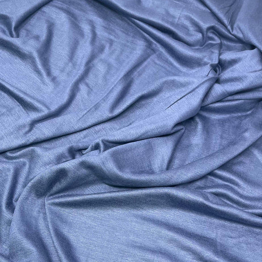 Premium Jersey Hijab in Denim Blue – Soft, Non-Slip, and Elegant Stretch Fabric
